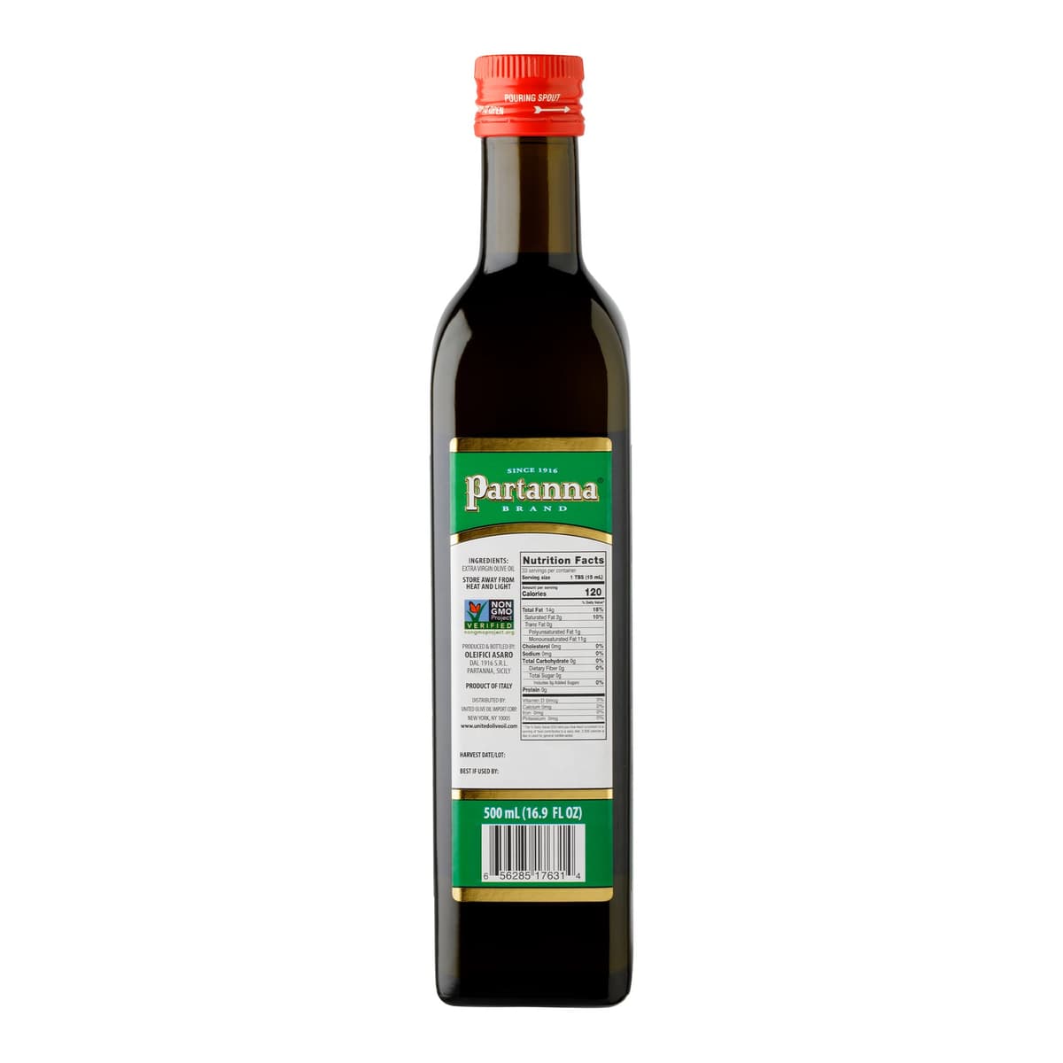 Partanna Medium Extra Virgin Olive Oil - 16.9 Fl oz (500mL) - Image 2