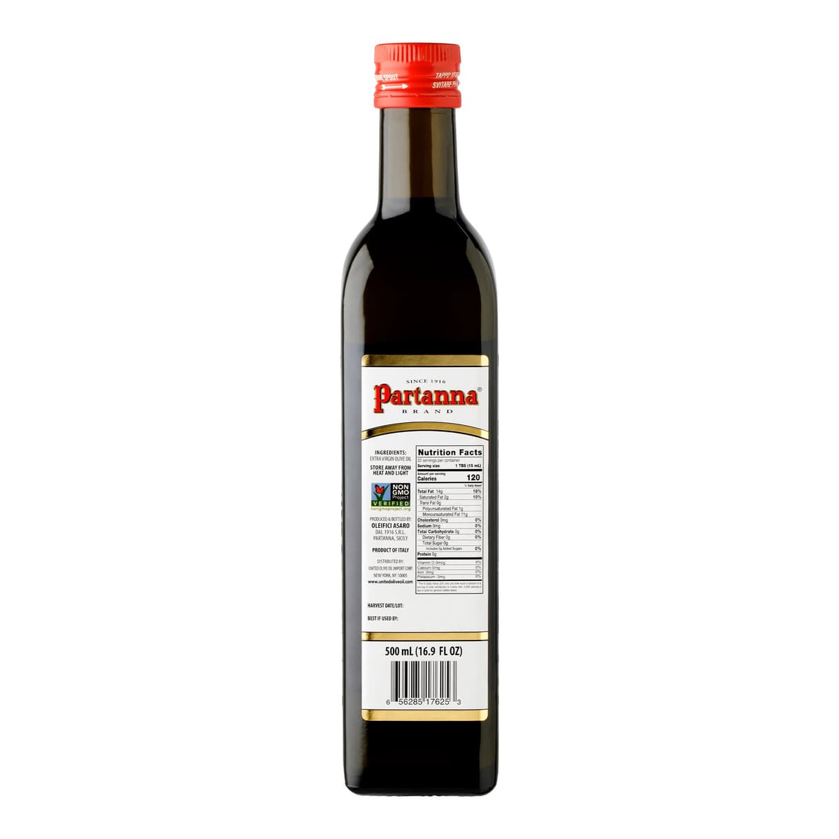 Partanna Mild Extra Virgin Olive Oil - 16.9 Fl oz (500mL) - Image 2