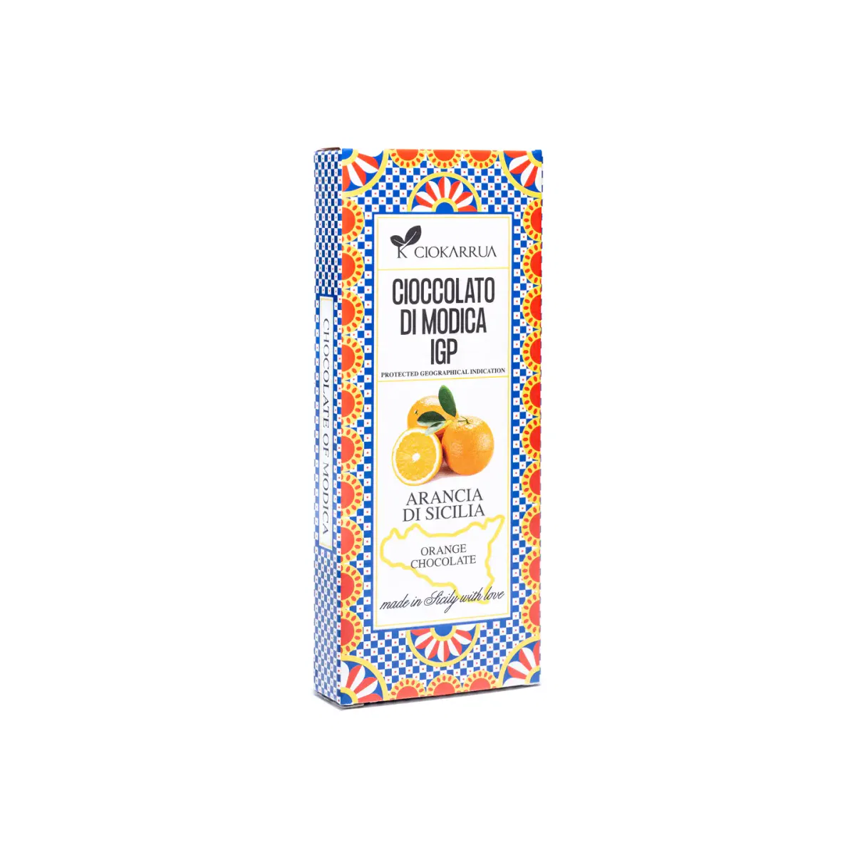 Ciokarrua Modica Chocolate IGP Sicilian Orange – 2.82oz (80g)