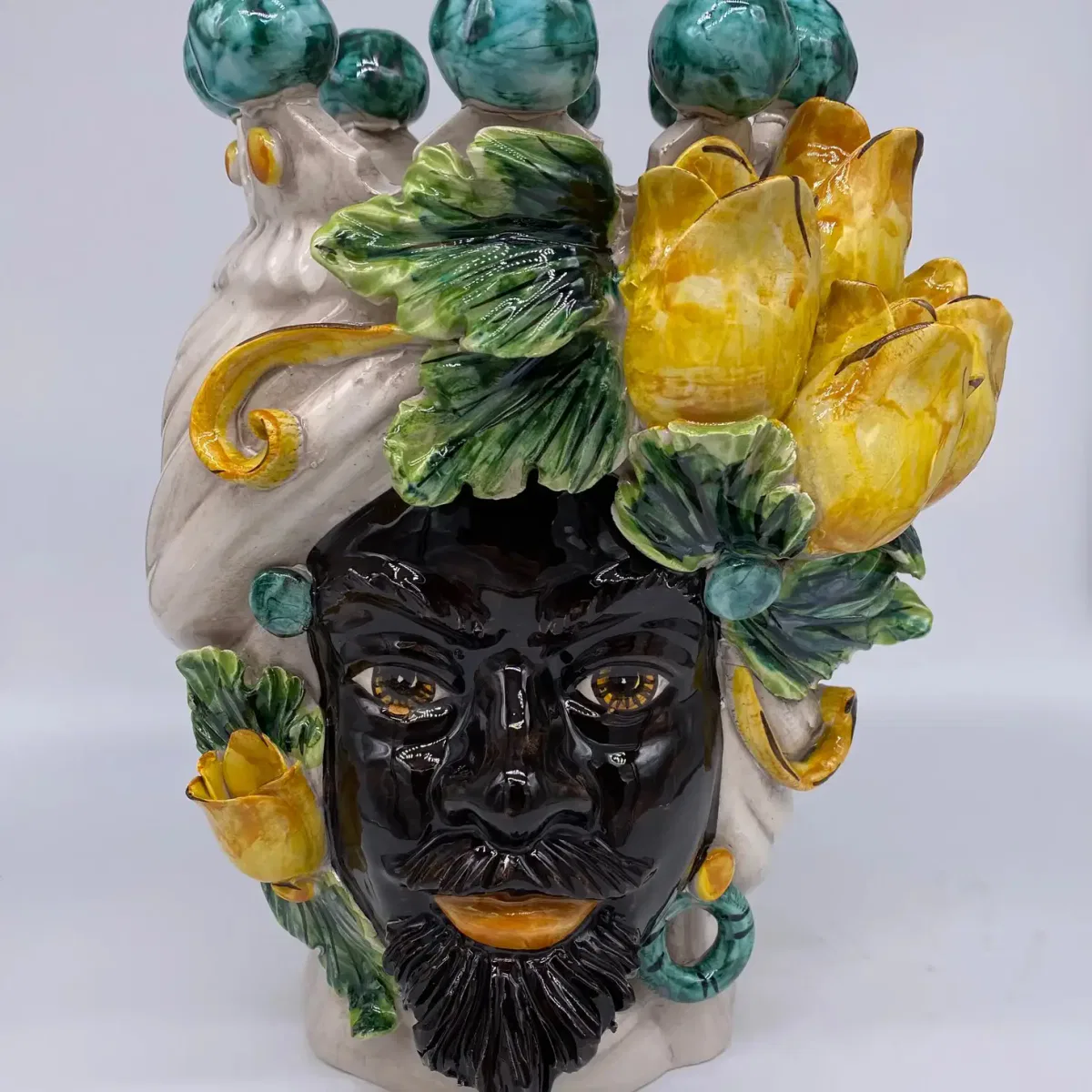 Best Sicily Ceramic Moor's Head Couple Large - 30.48cm (12 inch) - Image 2