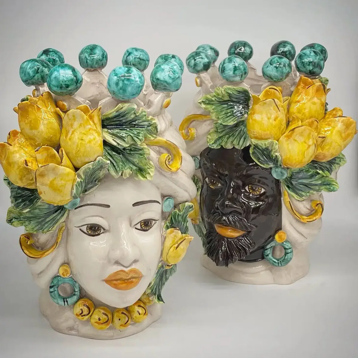 Best Sicily Ceramic Moor's Head Couple Large - 30.48cm (12 inch)