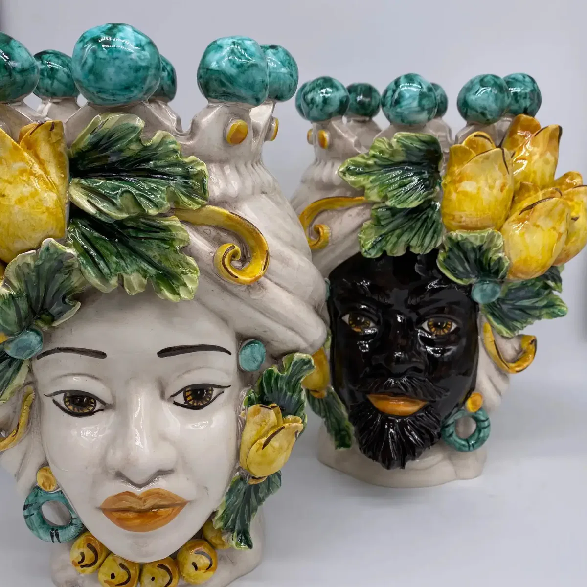 Best Sicily Ceramic Moor's Head Couple Large - 30.48cm (12 inch) - Image 3