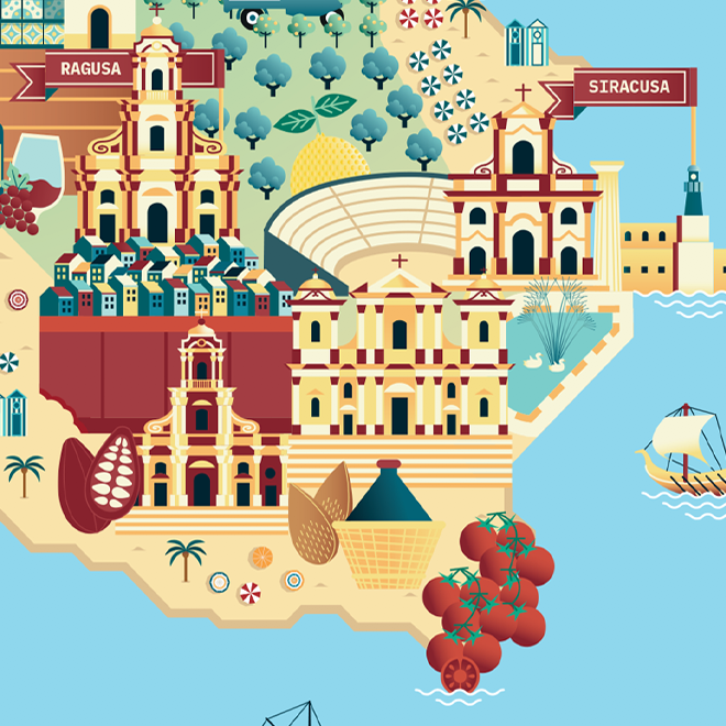 Illustrated Map of Sicily - Image 3
