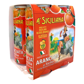 A'Siciliana Blood Orange Soda - 4 x 330mL (11.5oz)