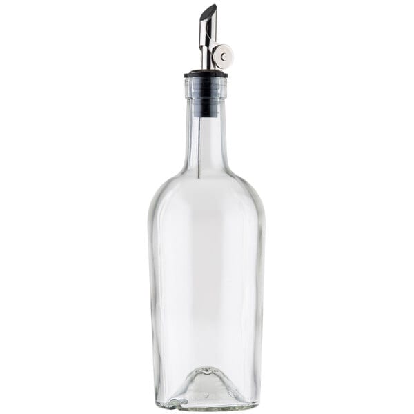 clear-glass-olive-oil-bottle-with-weighted-stainless-steel-pourer-17-5-oz