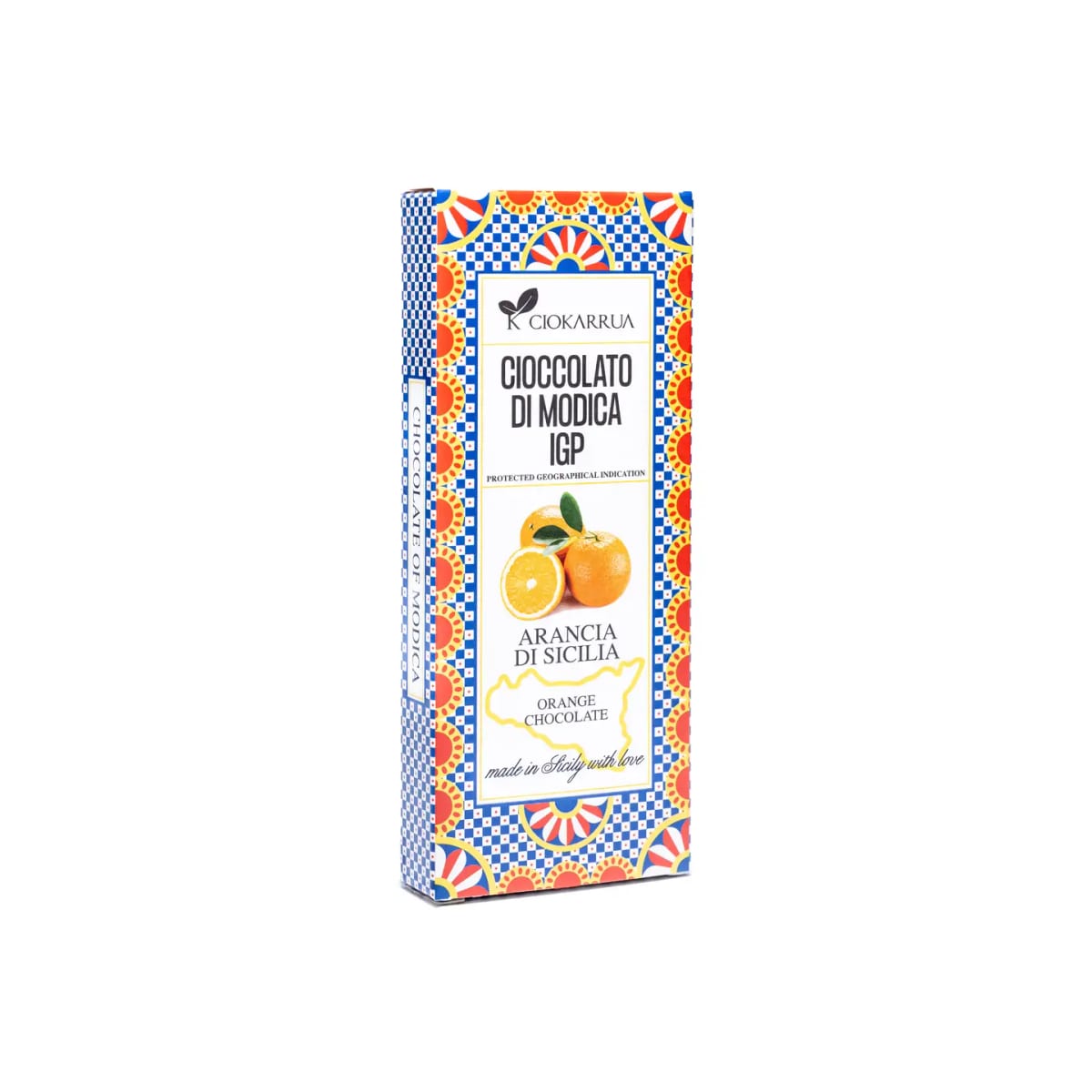 Ciokarrua Modica Chocolate IGP Sicilian Orange – 2.82oz (80g)